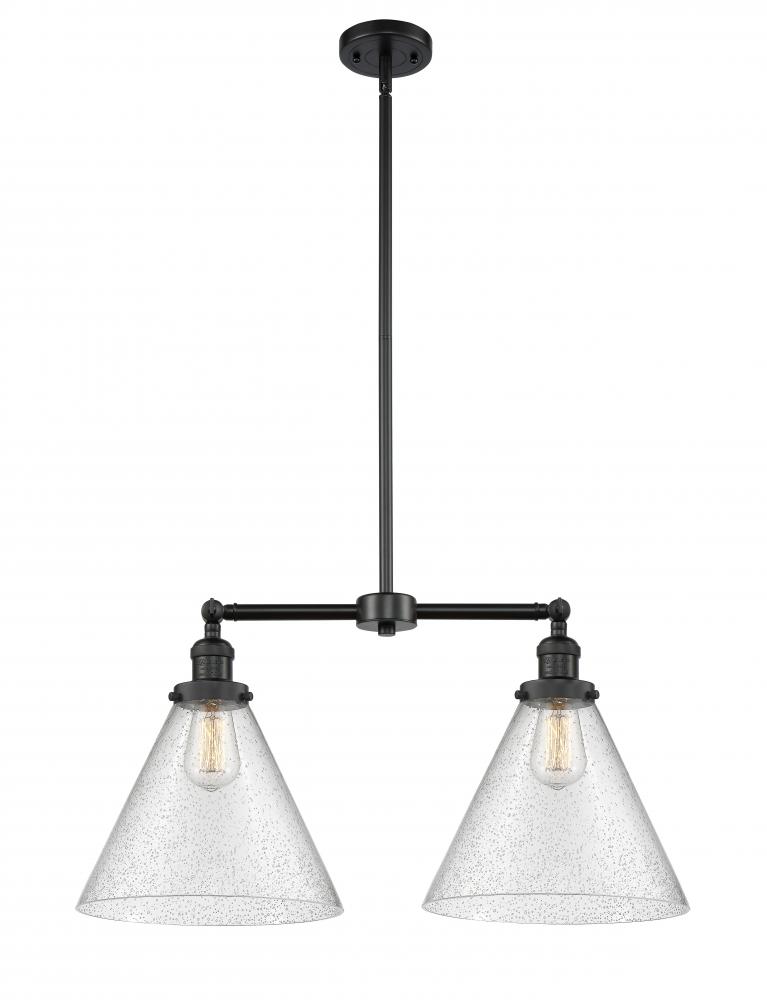 Cone - 2 Light - 21 inch - Matte Black - Stem Hung - Island Light