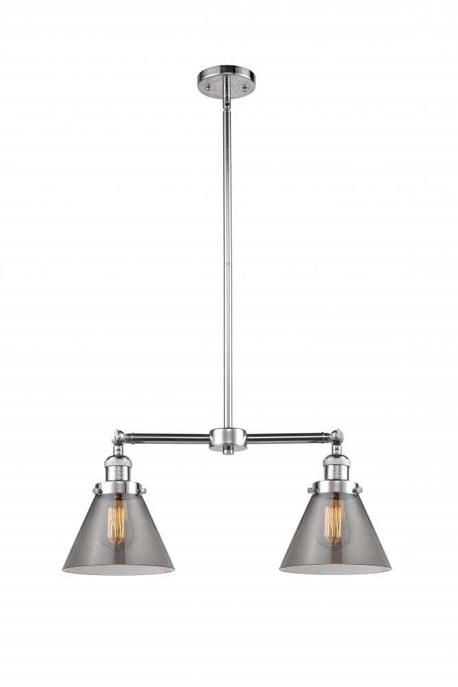 Cone - 2 Light - 21 inch - Polished Chrome - Stem Hung - Island Light