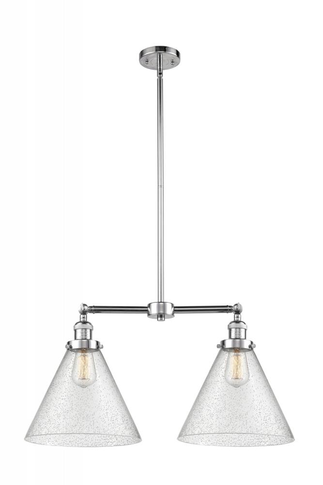 Cone - 2 Light - 21 inch - Polished Chrome - Stem Hung - Island Light