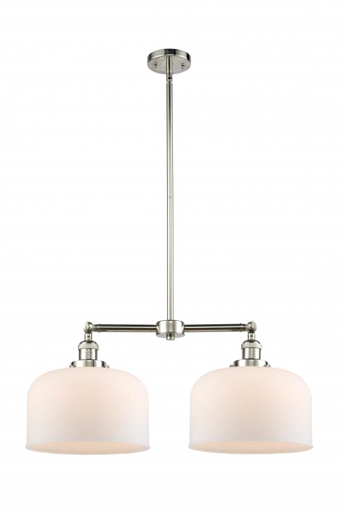 Bell - 2 Light - 21 inch - Polished Nickel - Stem Hung - Island Light