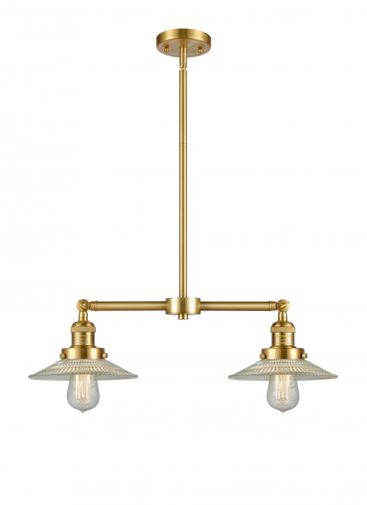 Halophane - 2 Light - 21 inch - Satin Gold - Stem Hung - Island Light