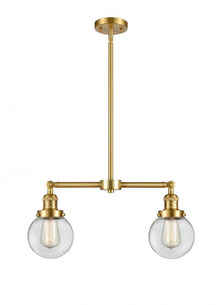 Beacon - 2 Light - 23 inch - Satin Gold - Stem Hung - Island Light