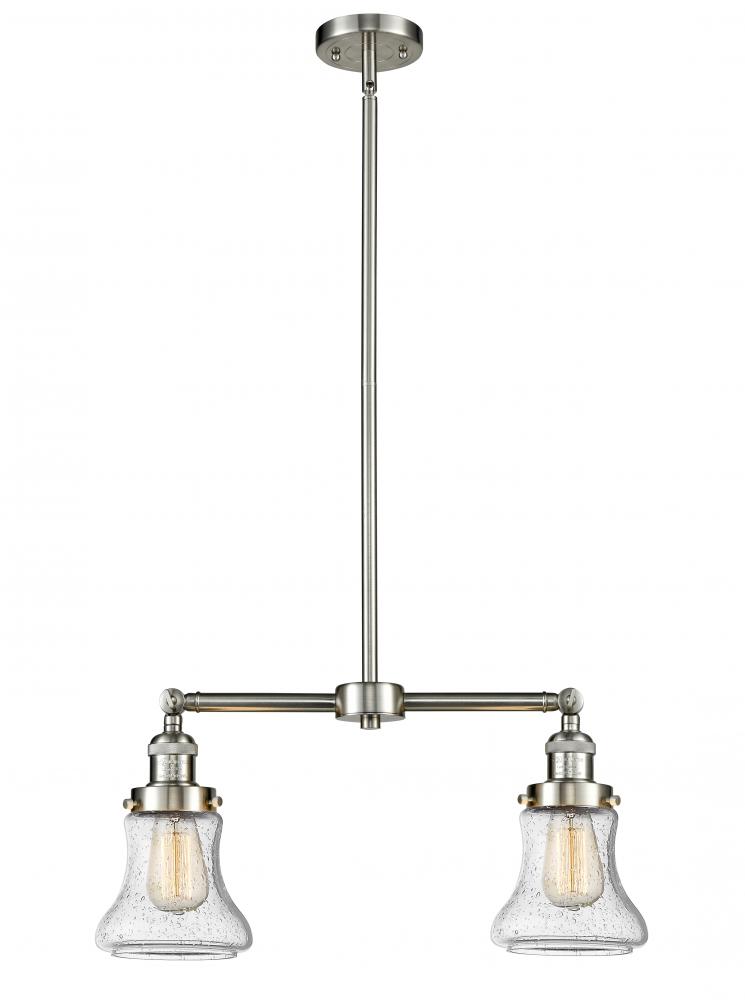 Bellmont - 2 Light - 21 inch - Brushed Satin Nickel - Stem Hung - Island Light