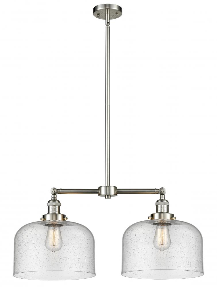 Bell - 2 Light - 21 inch - Brushed Satin Nickel - Stem Hung - Island Light