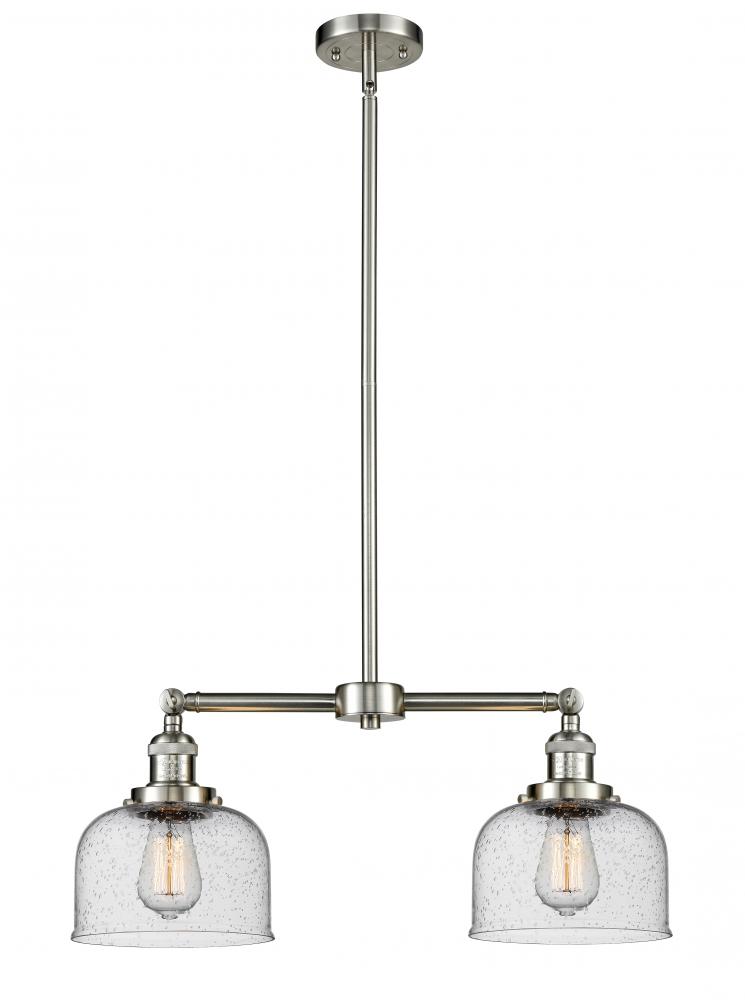 Bell - 2 Light - 21 inch - Brushed Satin Nickel - Stem Hung - Island Light