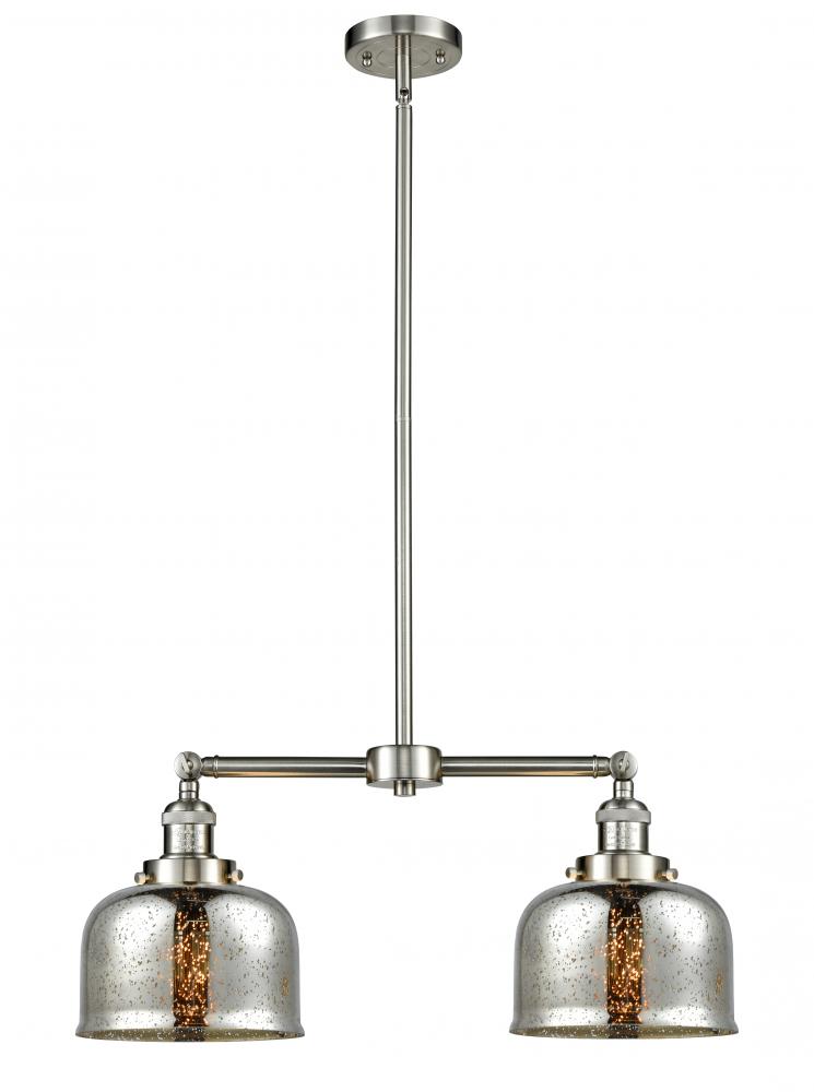 Bell - 2 Light - 24 inch - Brushed Satin Nickel - Stem Hung - Island Light