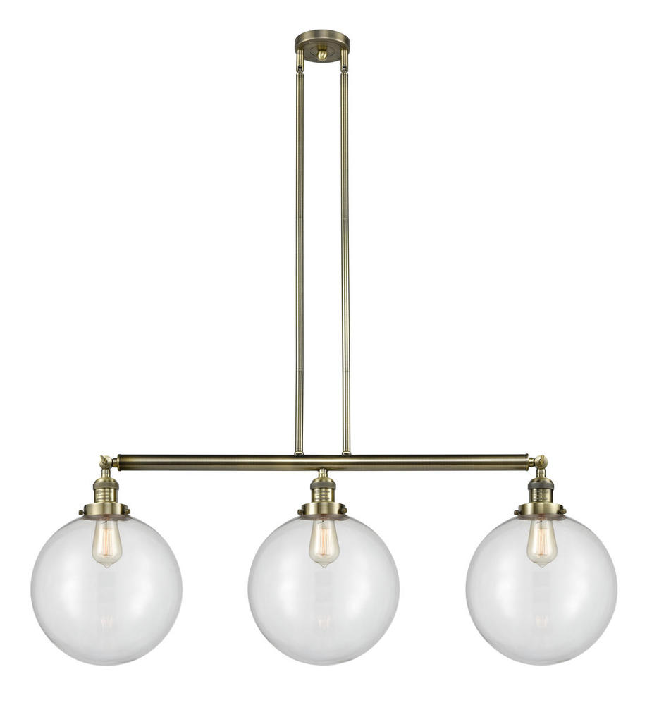 Beacon - 3 Light - 44 inch - Antique Brass - Stem Hung - Island Light