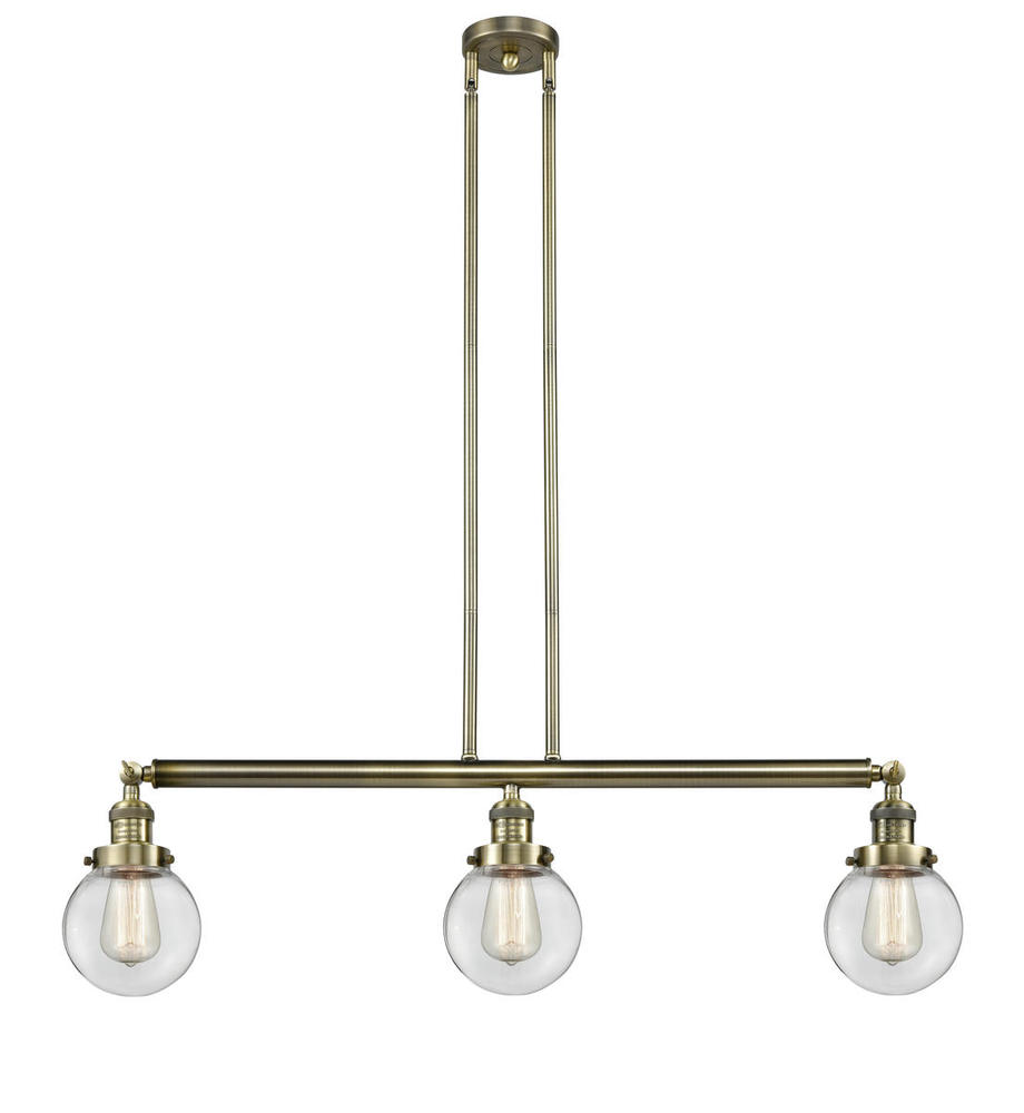 Beacon - 3 Light - 39 inch - Antique Brass - Stem Hung - Island Light