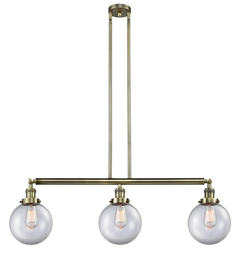 Beacon - 3 Light - 41 inch - Antique Brass - Stem Hung - Island Light