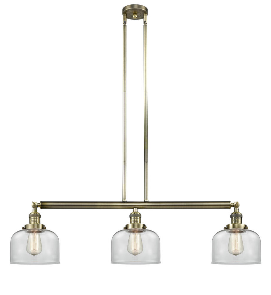 Bell - 3 Light - 41 inch - Antique Brass - Stem Hung - Island Light