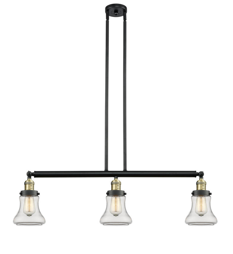 Bellmont - 3 Light - 39 inch - Black Antique Brass - Stem Hung - Island Light