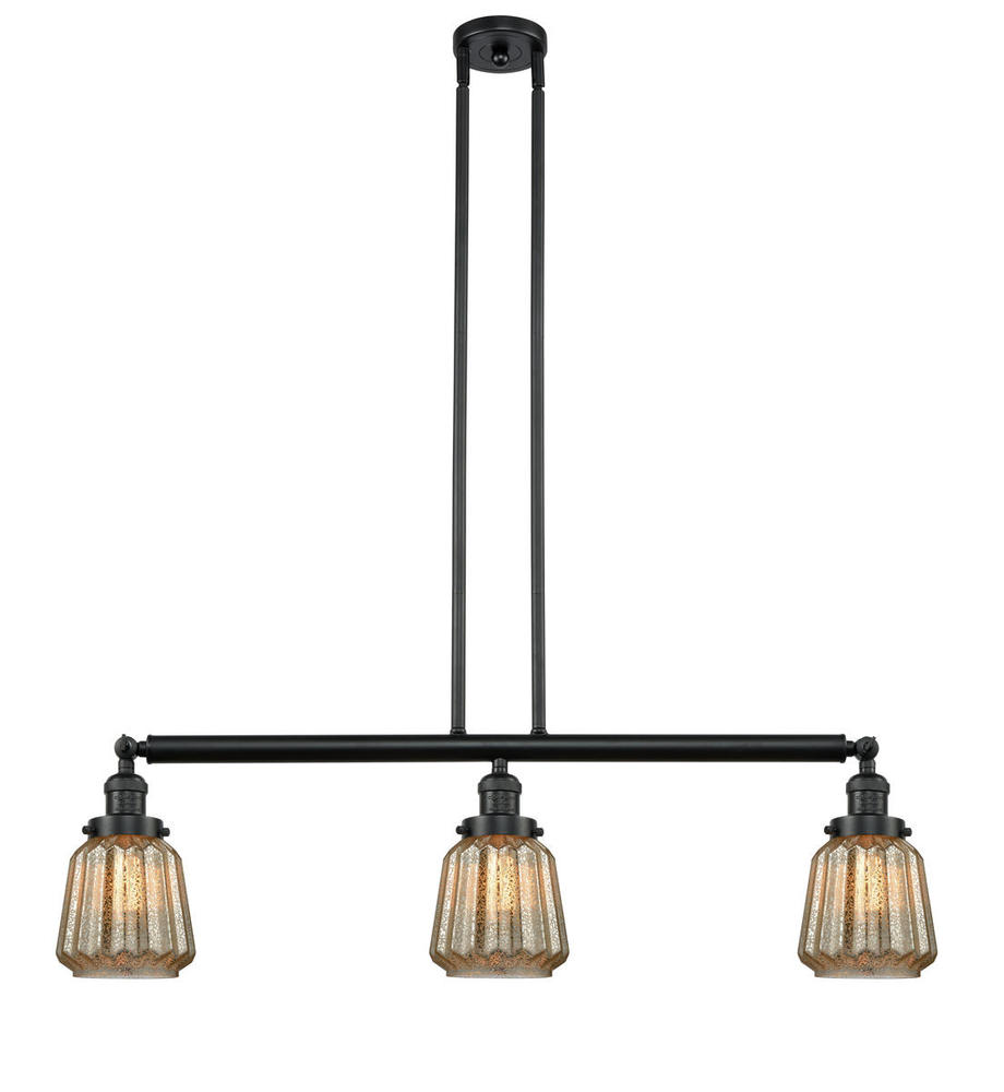 Chatham - 3 Light - 39 inch - Matte Black - Stem Hung - Island Light