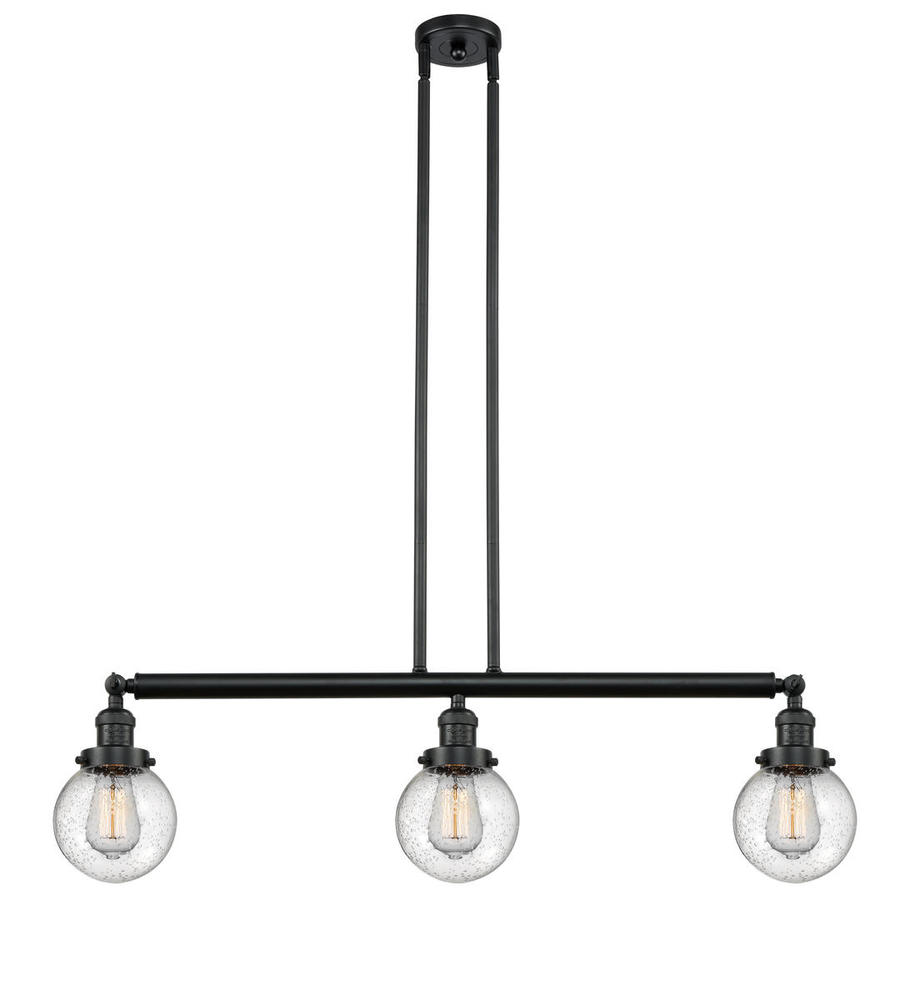 Beacon - 3 Light - 39 inch - Matte Black - Stem Hung - Island Light