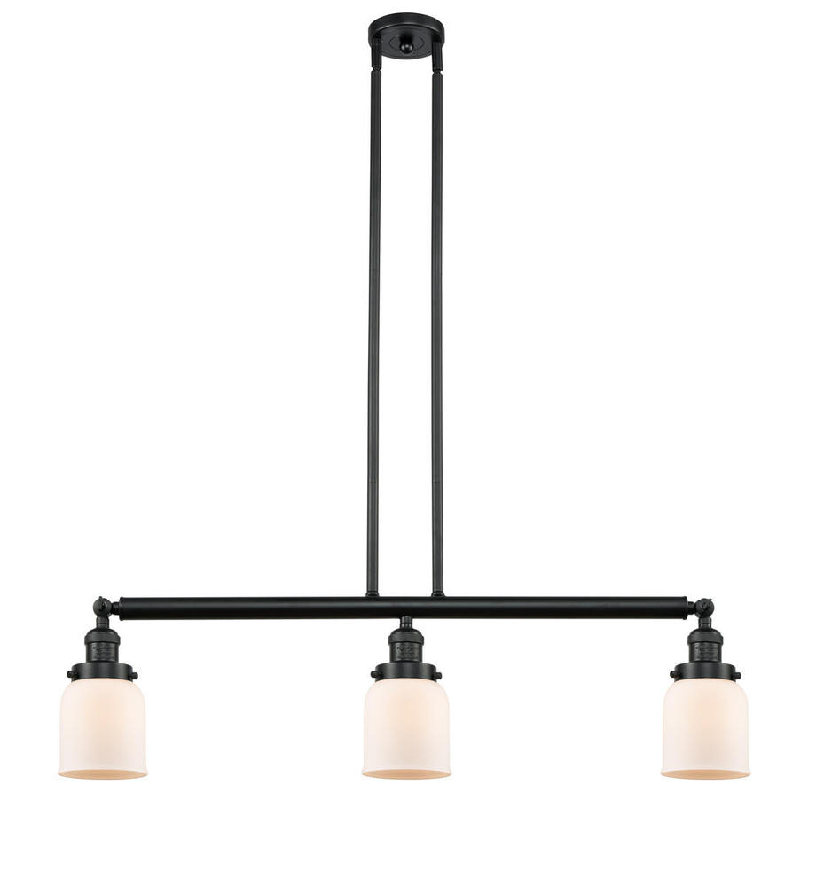 Bell - 3 Light - 38 inch - Matte Black - Stem Hung - Island Light