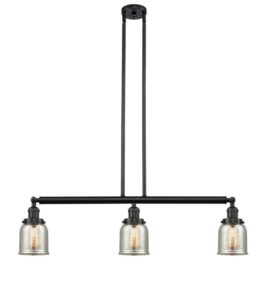 Bell - 3 Light - 38 inch - Matte Black - Stem Hung - Island Light