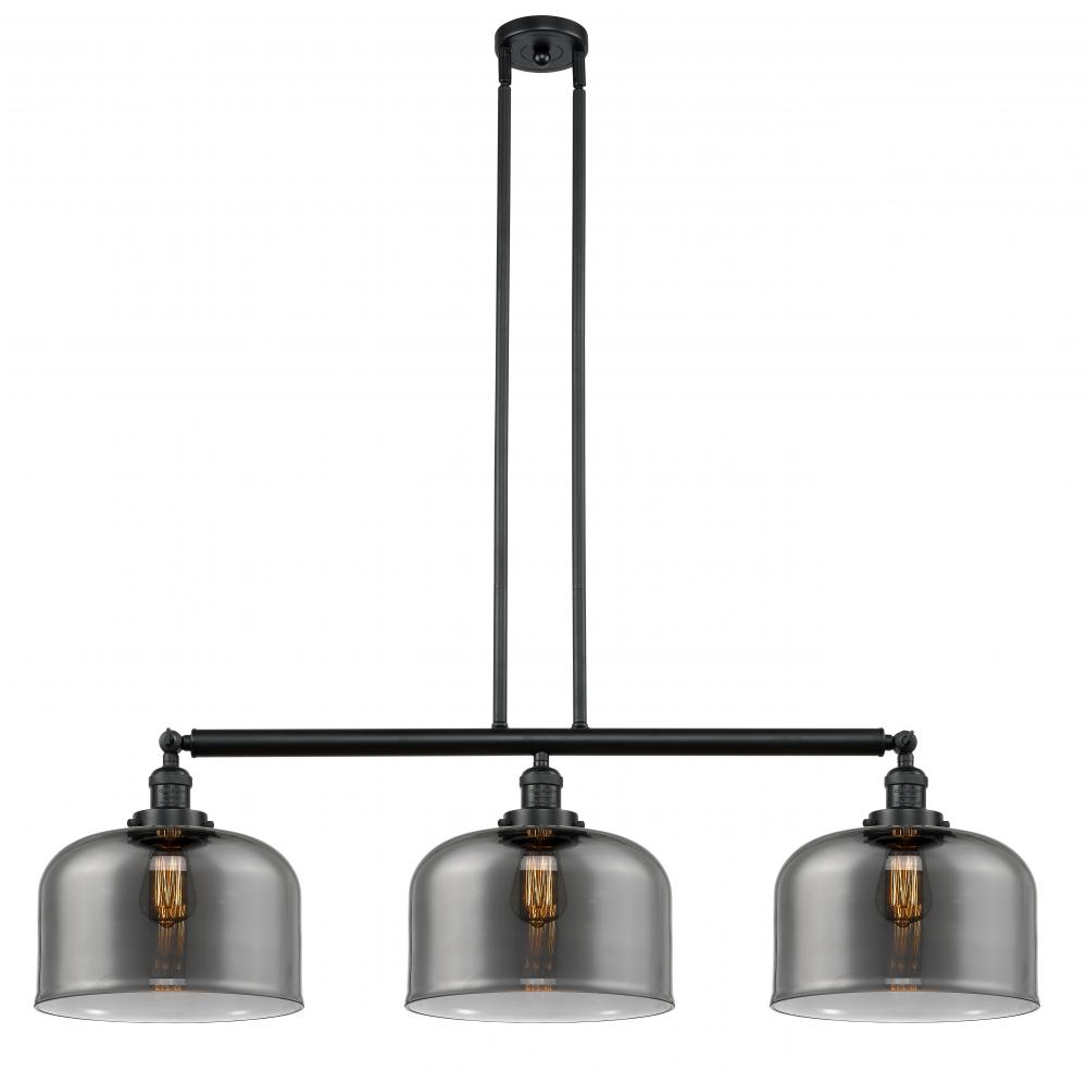 Bell - 3 Light - 42 inch - Matte Black - Stem Hung - Island Light