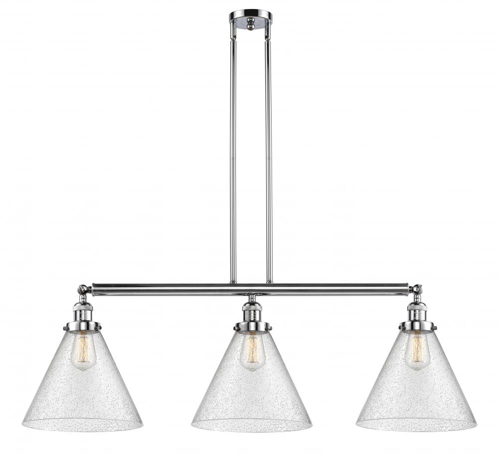 Cone - 3 Light - 44 inch - Polished Chrome - Stem Hung - Island Light