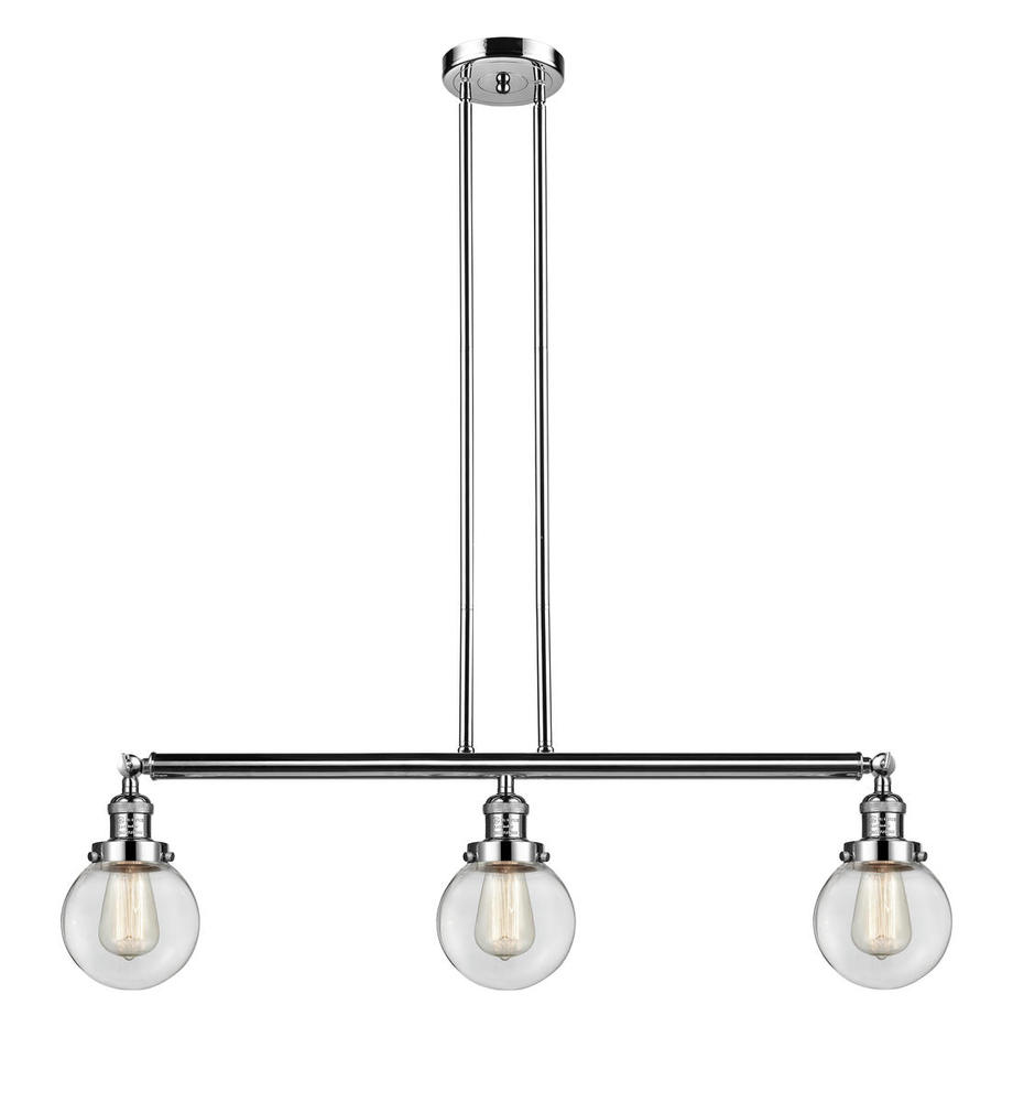 Beacon - 3 Light - 39 inch - Polished Nickel - Stem Hung - Island Light