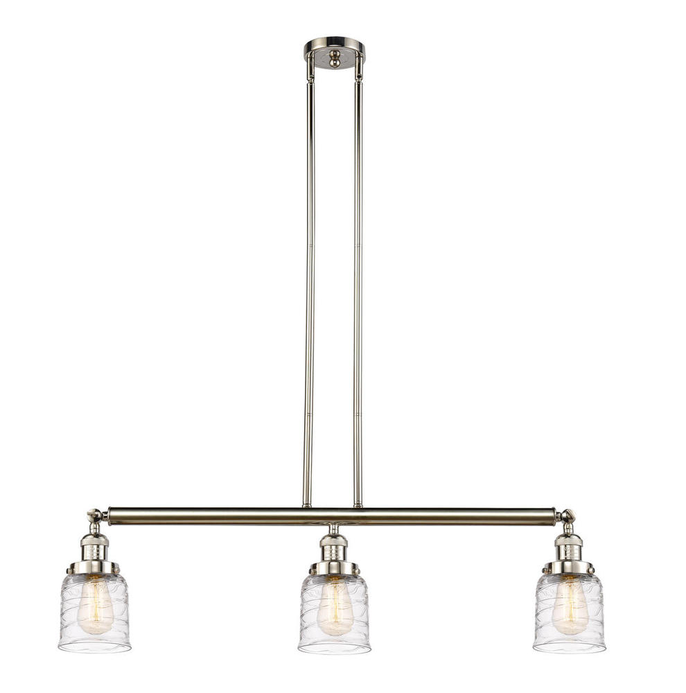 Bell - 3 Light - 38 inch - Polished Nickel - Stem Hung - Island Light