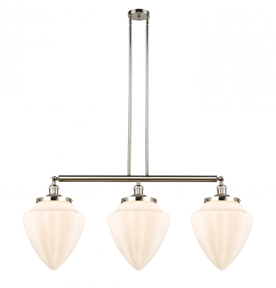 Bullet - 3 Light - 40 inch - Polished Nickel - Stem Hung - Island Light