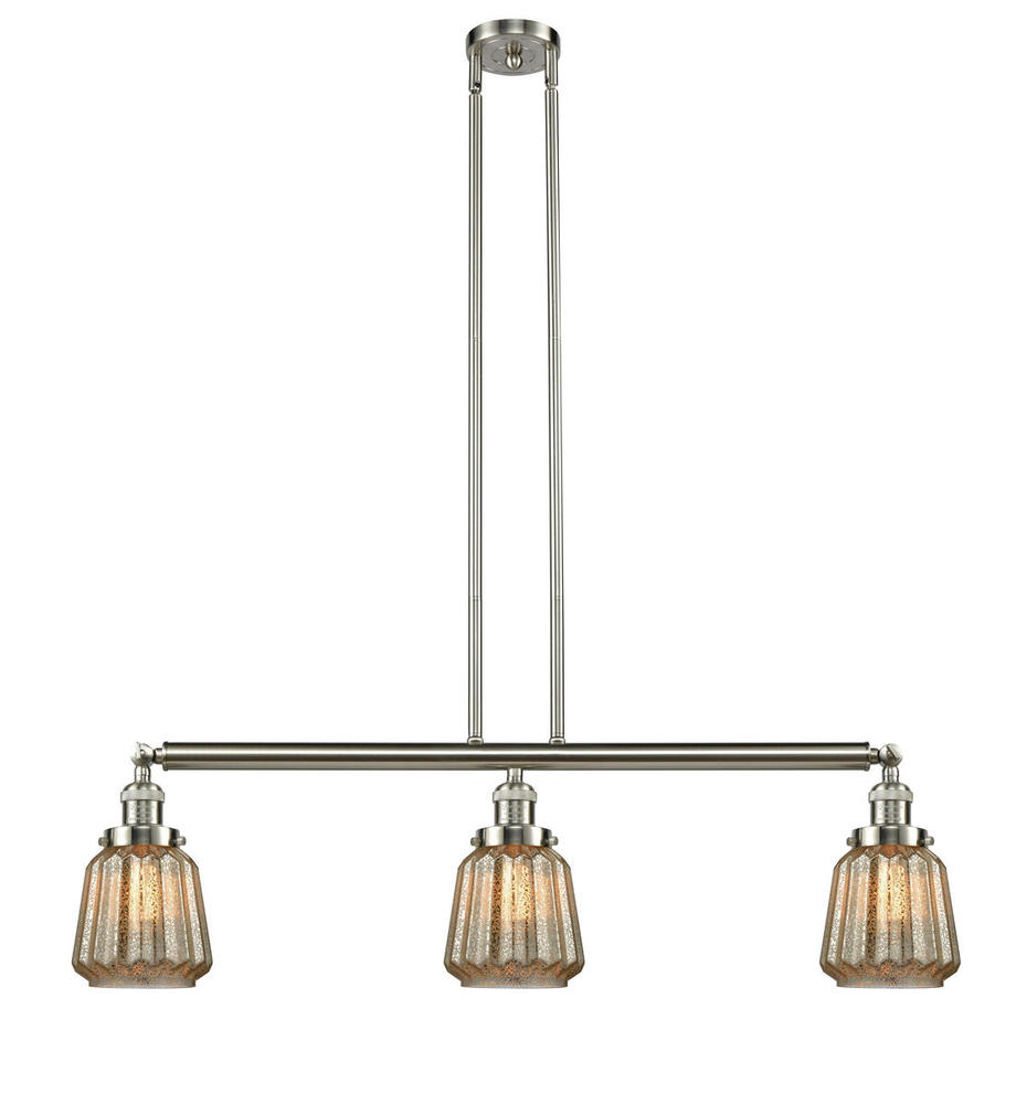 Chatham - 3 Light - 39 inch - Brushed Satin Nickel - Stem Hung - Island Light