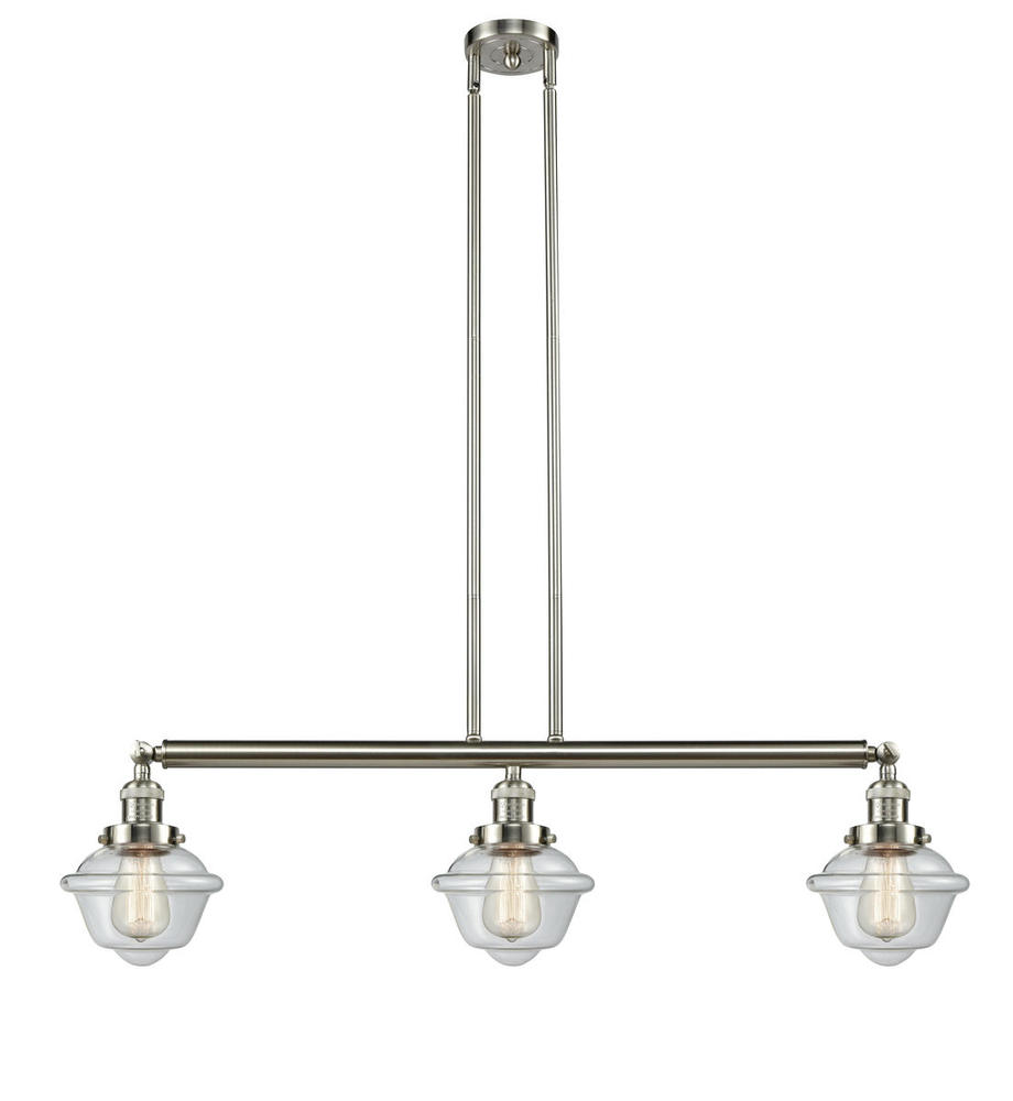 Oxford - 3 Light - 40 inch - Brushed Satin Nickel - Stem Hung - Island Light