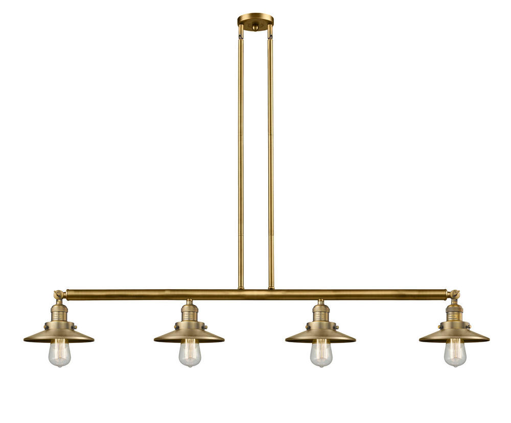 Railroad - 4 Light - 53 inch - Brushed Brass - Stem Hung - Island Light