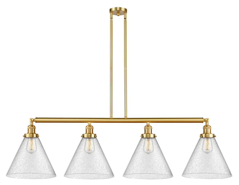 Cone - 4 Light - 56 inch - Satin Gold - Stem Hung - Island Light