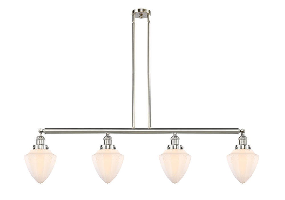 Bullet - 4 Light - 50 inch - Brushed Satin Nickel - Stem Hung - Island Light