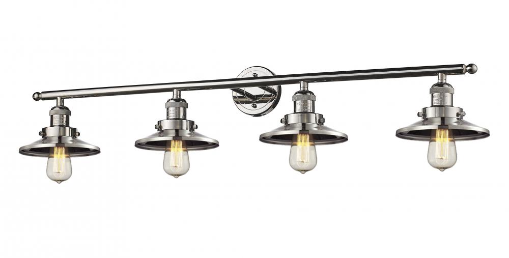 Railroad - 4 Light - 44 inch - Polished Nickel - Bath Vanity Light