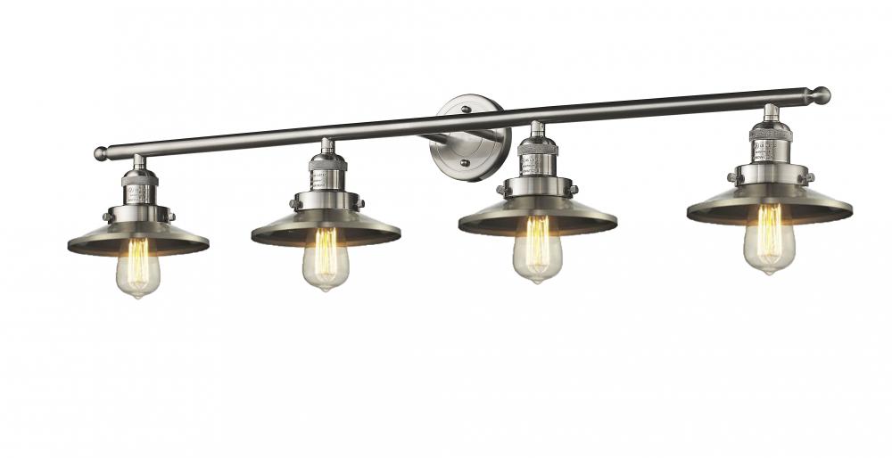 Railroad - 4 Light - 44 inch - Brushed Satin Nickel - Bath Vanity Light