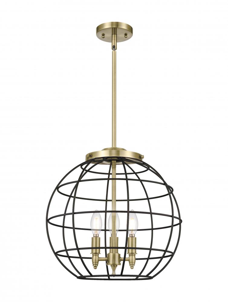 Lake Placid - 3 Light - 16 inch - Antique Brass - Pendant