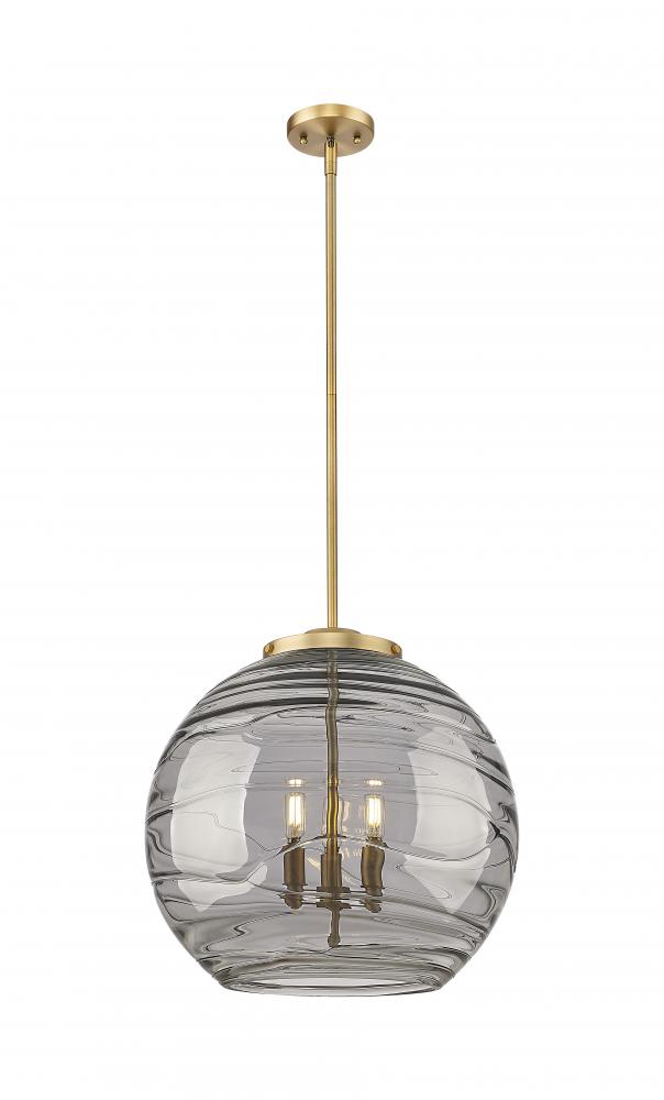 Athens Deco Swirl - 3 Light - 18 inch - Brushed Brass - Cord hung - Pendant