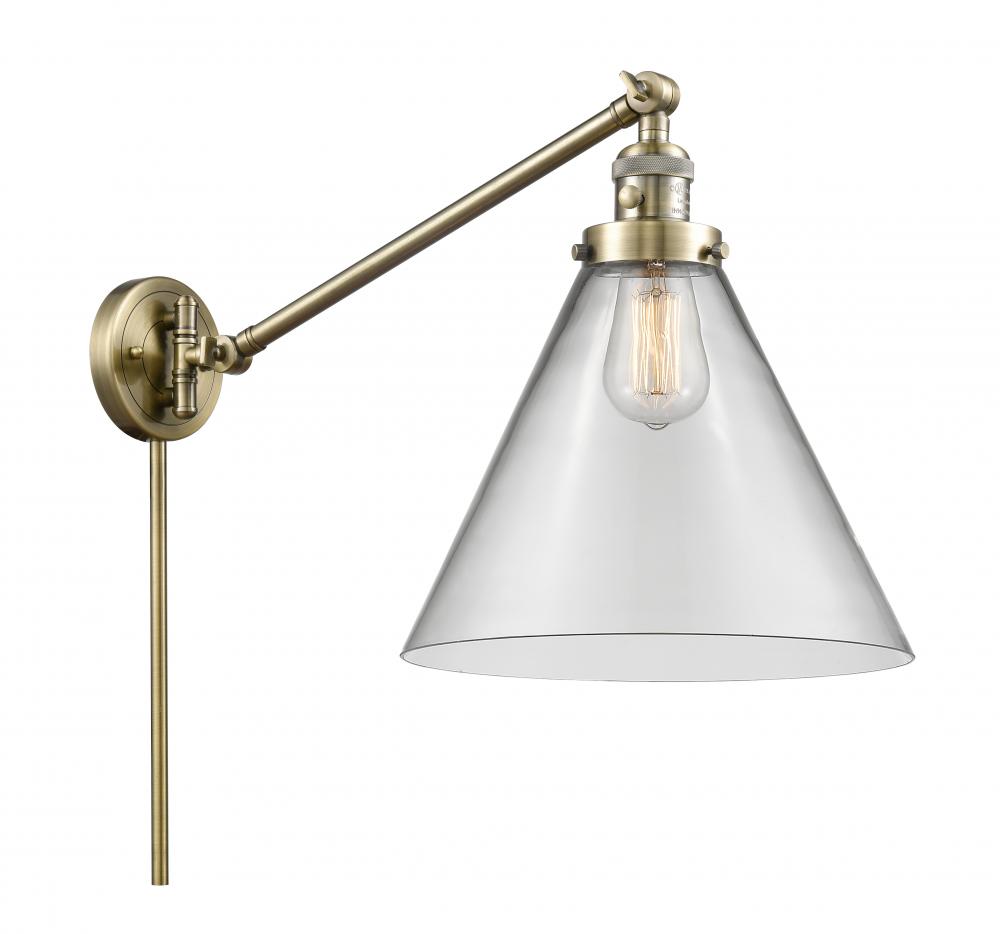 Cone - 1 Light - 12 inch - Antique Brass - Swing Arm