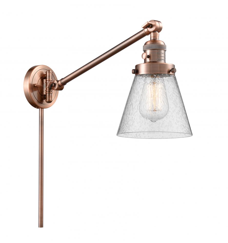 Cone - 1 Light - 8 inch - Antique Copper - Swing Arm