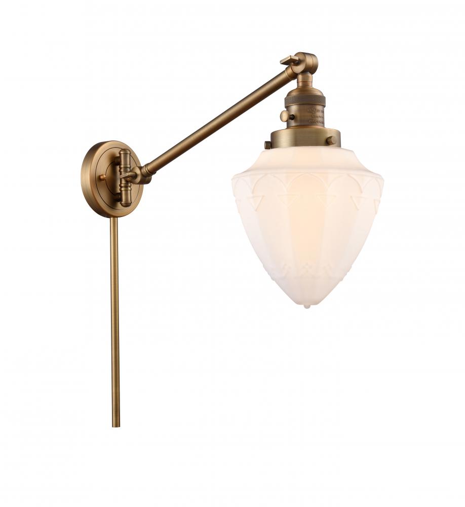 Bullet - 1 Light - 7 inch - Brushed Brass - Swing Arm