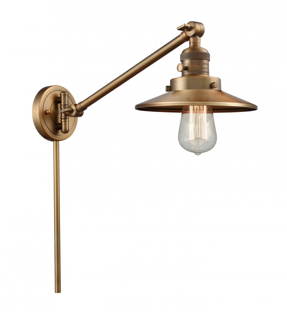 Railroad - 1 Light - 8 inch - Brushed Brass - Swing Arm