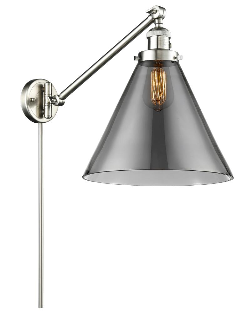 Cone - 1 Light - 12 inch - Brushed Satin Nickel - Swing Arm