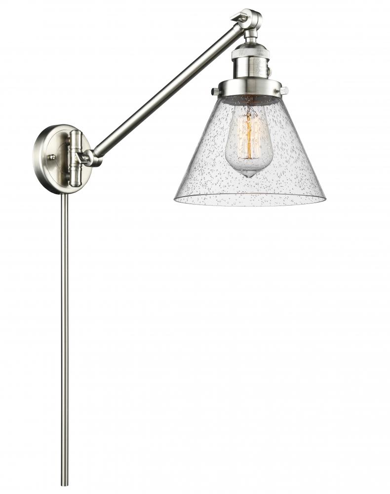 Cone - 1 Light - 8 inch - Brushed Satin Nickel - Swing Arm