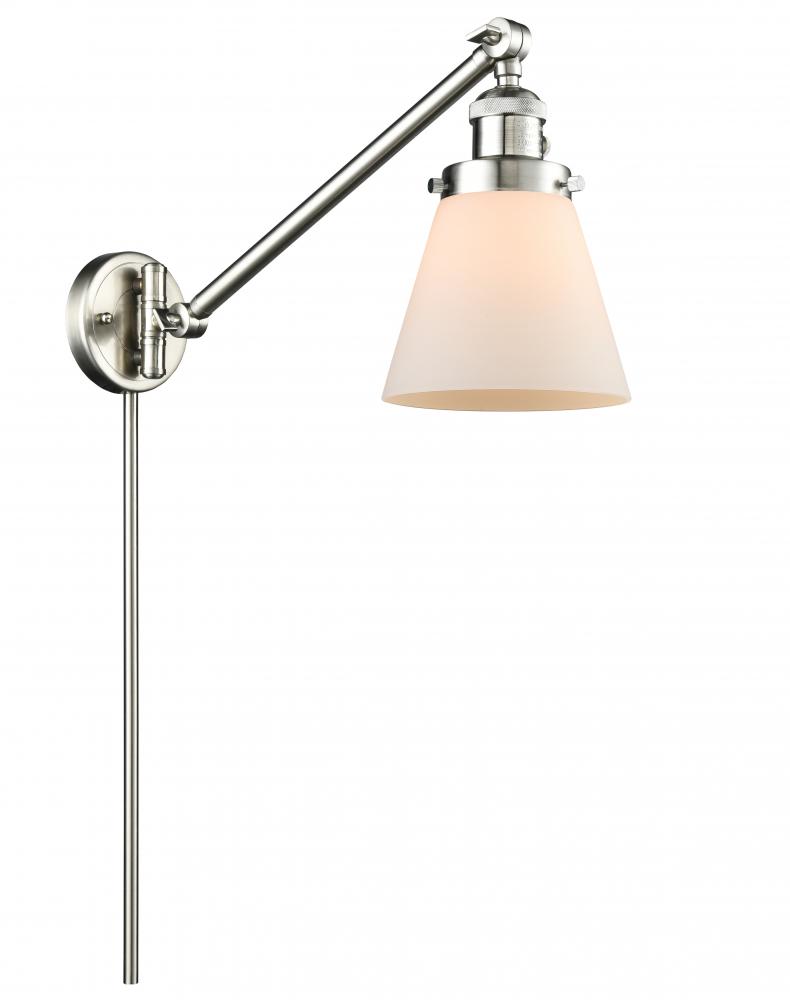 Cone - 1 Light - 8 inch - Brushed Satin Nickel - Swing Arm