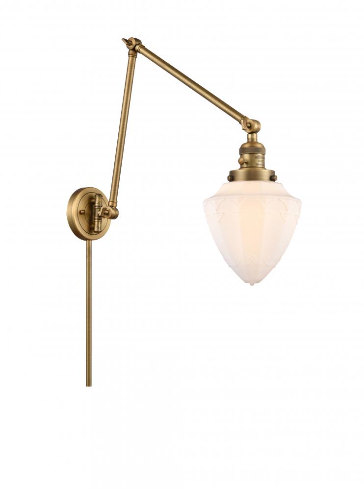 Bullet - 1 Light - 7 inch - Brushed Brass - Swing Arm