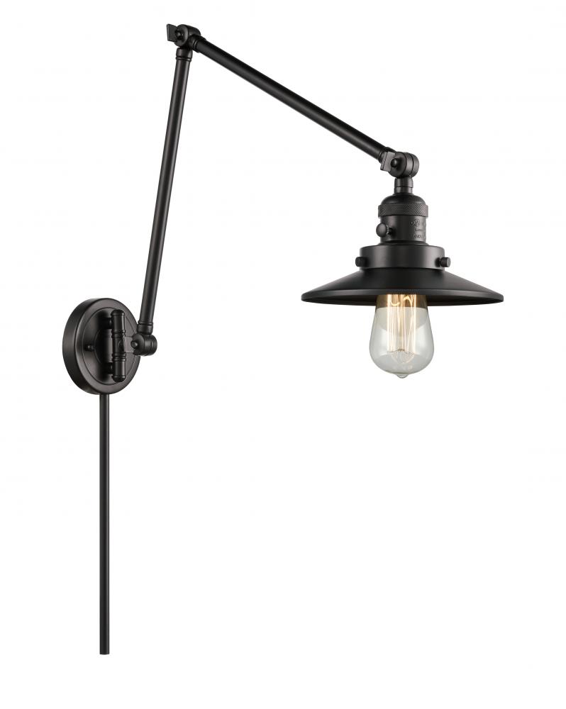 Railroad - 1 Light - 8 inch - Matte Black - Swing Arm