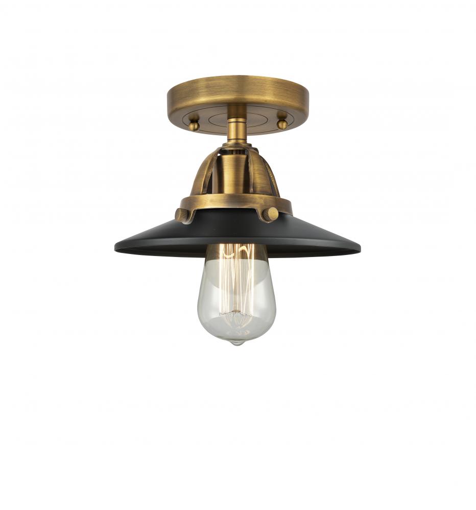 Railroad - 1 Light - 8 inch - Brushed Brass - Semi-Flush Mount