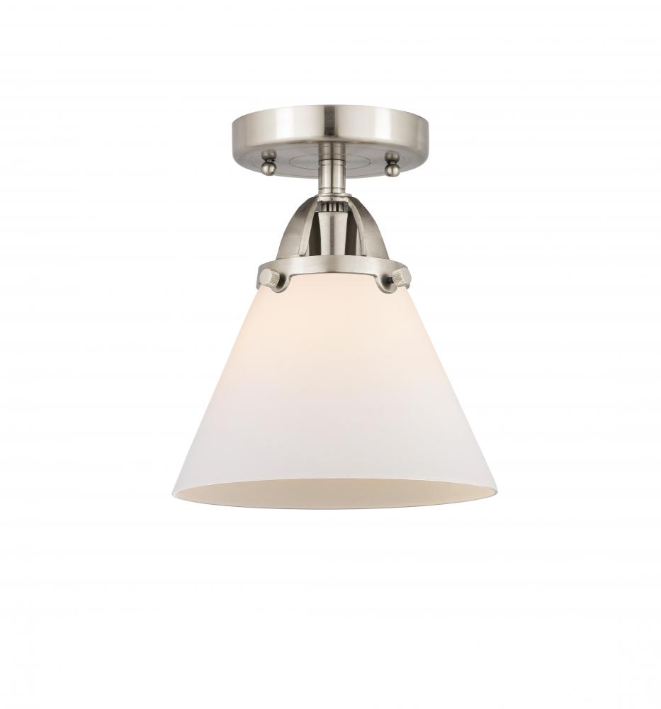 Cone - 1 Light - 8 inch - Brushed Satin Nickel - Semi-Flush Mount