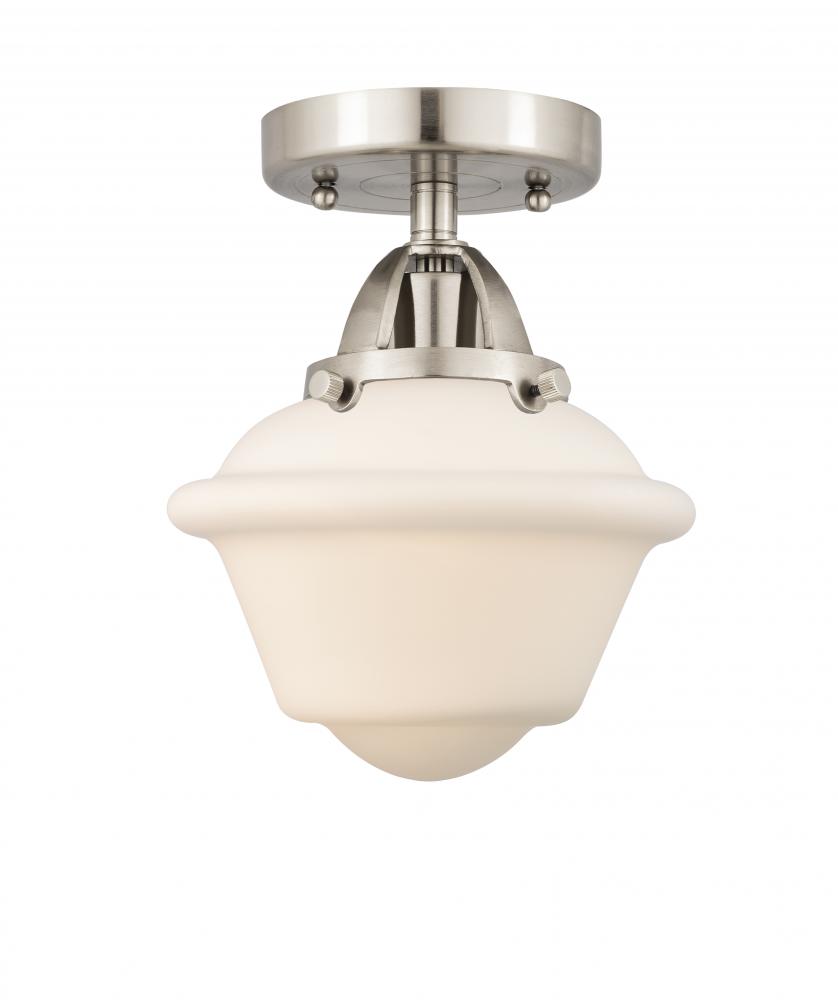 Oxford - 1 Light - 8 inch - Brushed Satin Nickel - Semi-Flush Mount