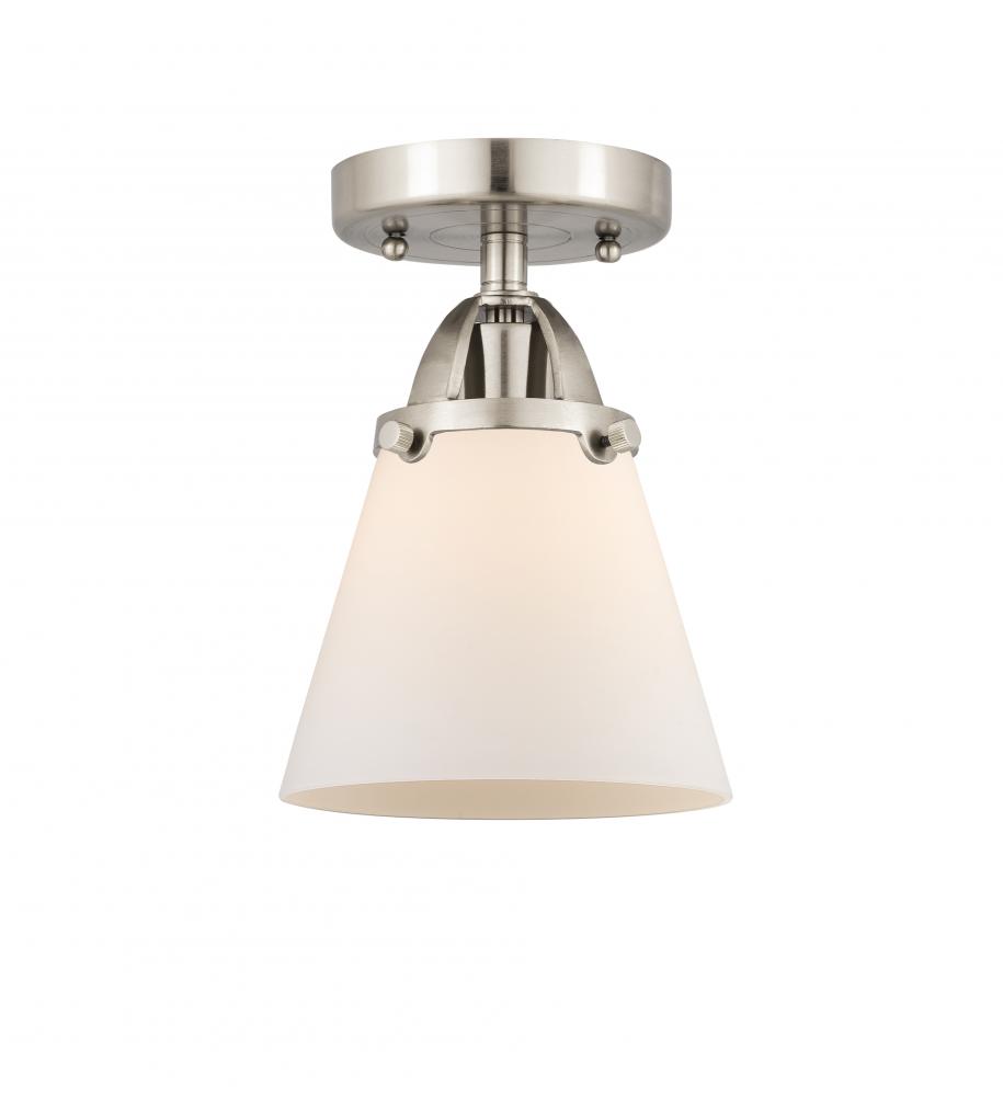 Cone - 1 Light - 6 inch - Brushed Satin Nickel - Semi-Flush Mount