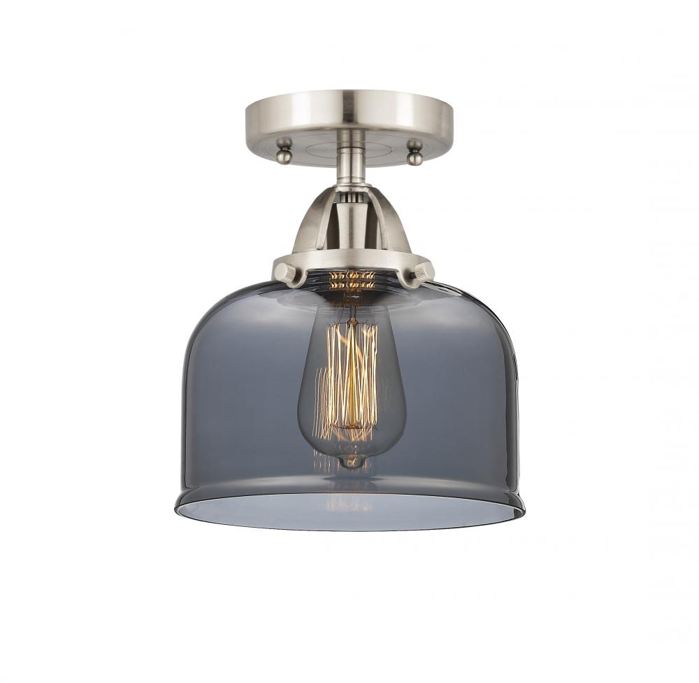 Bell - 1 Light - 8 inch - Brushed Satin Nickel - Semi-Flush Mount