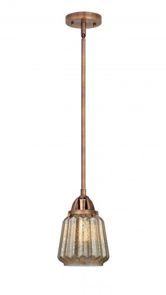 Chatham - 1 Light - 7 inch - Antique Copper - Cord hung - Mini Pendant