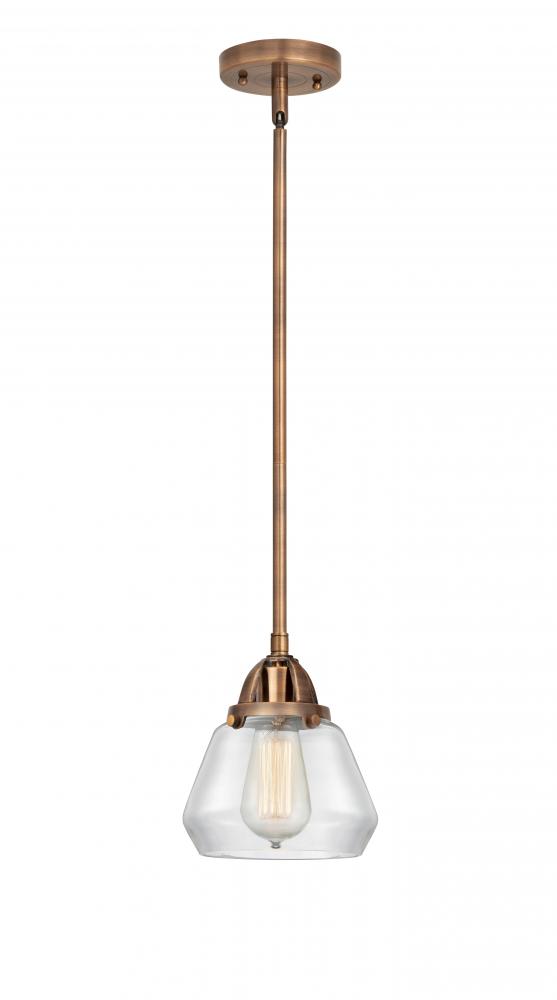 Fulton - 1 Light - 7 inch - Antique Copper - Cord hung - Mini Pendant