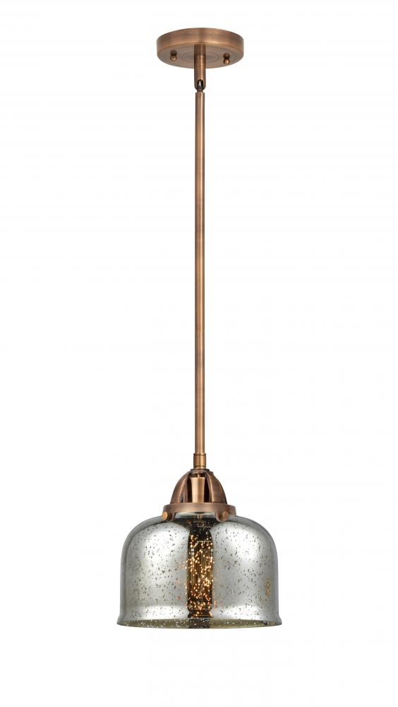 Bell - 1 Light - 8 inch - Antique Copper - Cord hung - Mini Pendant